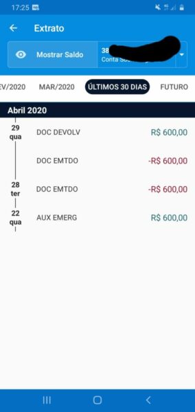 DOC Emtdo na conta